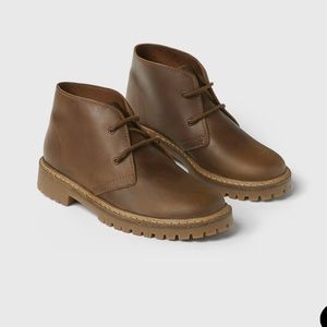 NWOT ZARA KIDS/ LEATHER ANKLE BOOTS